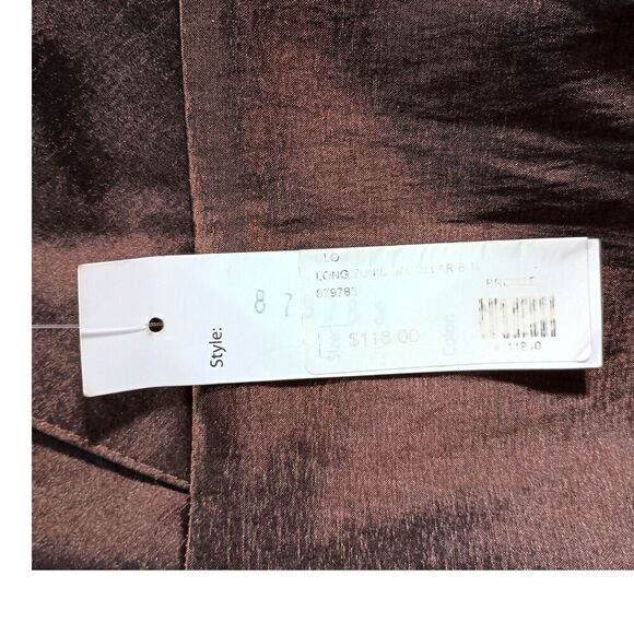 Boho Chic Long tunic Shirt Top Button Front Shirt Brown Women's Medium - Picture 6 of 9